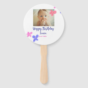Éventail Bébé enfants 1er anniversaire ajouter le nom date