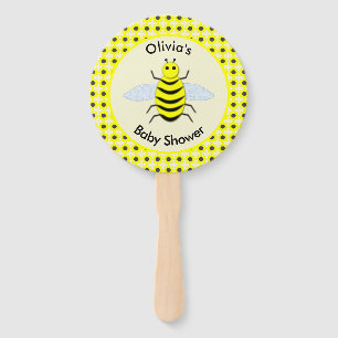 Éventail Bébé jaune mignon abeille Baby shower neutre