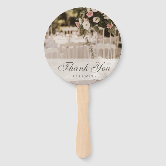 Éventail Beige Pastel Élégant Merci souvenir (Devant)