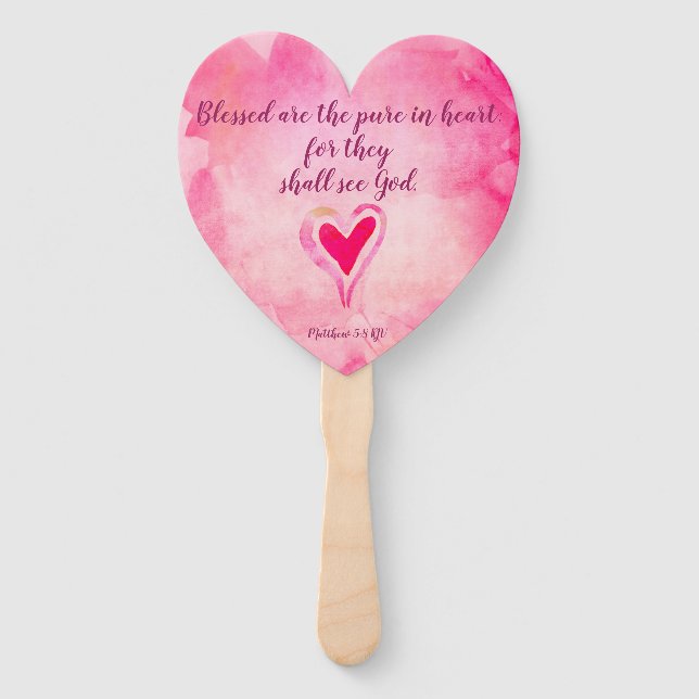 Éventail Bénis soient les purs dans le coeur - Matthieu 5:8 (Devant)