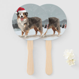 Éventail Berger Australien dans la neige de Noël