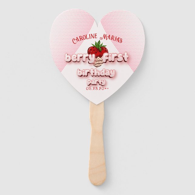 Éventail Berry First Strawbery 1er anniversaire (Devant)