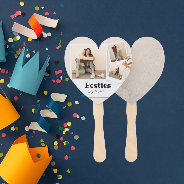 Éventail BESTIES, Collage de photos et noms | BFF (Créateur téléchargé)