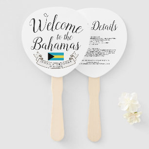 Éventail Bienvenue aux Bahamas   Personnalisation du mariag