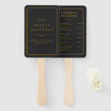 Black Minimaliste Élégant Mariage Programmes