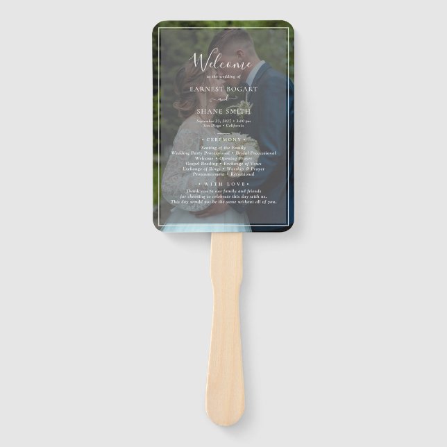 Éventail Black & White Photo Moderne Superposition Programm (Devant)