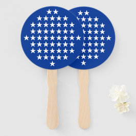 Éventail Bleu avec 50 étoiles blanches à thème Drapeau amér