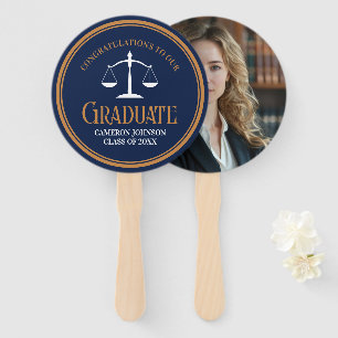 Éventail Bleu de la Marine Gold Law School