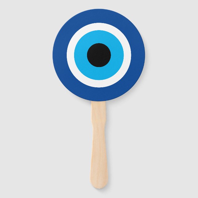 Éventail Bleu Mati Evil OEil symbole mariage poignées (Devant)