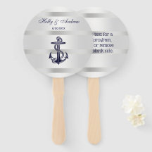 Bleu Nautique Marine Ancre Argent Poids BG Mariage