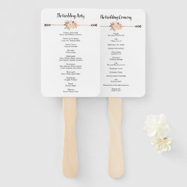 Éventail Bohemian Watercolor Flowers Boho Wedding Programme