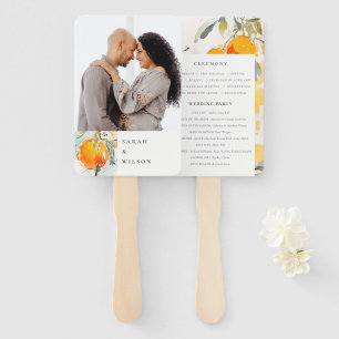 Éventail Boho Abstrait Orange Garden Programme de mariage