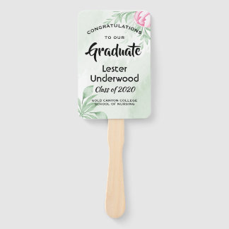 Éventail Boho Aquarelle Eucalyptus Verdure Graduation