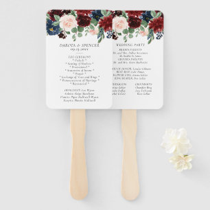 Éventail Boho Bloom Bourgogne Red and Navy Garland Progra