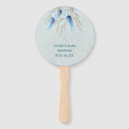 Éventail Boho Blue Pampas Grandes