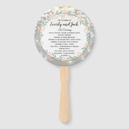 Éventail Boho Forest Mason Jar Pink Gold Wedding Programme