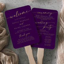 Boho Gold et Purple Wedding Programme