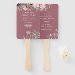 Éventail Boho Rustique Dusty Rose rose Fleurs Mariage