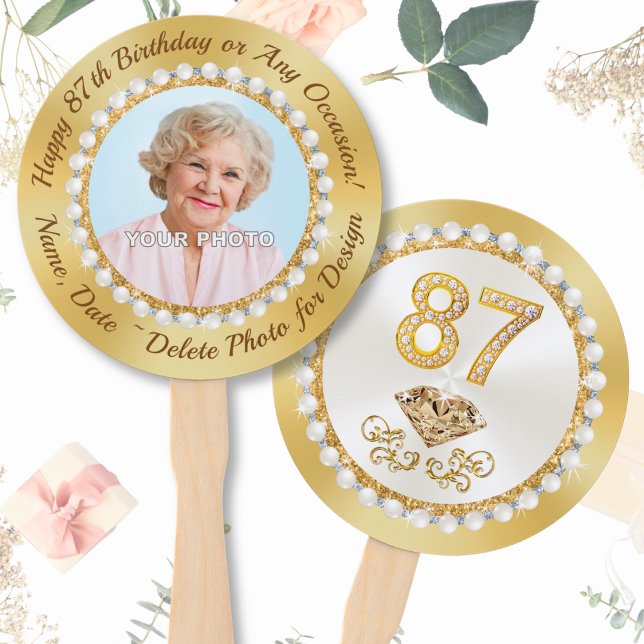 Éventail Bonne 87ème anniversaire idées de fête. Ventilateu (87th Birthday Ideas for mom, grandmother and friend. Birthday party ideas for 87 year old. )