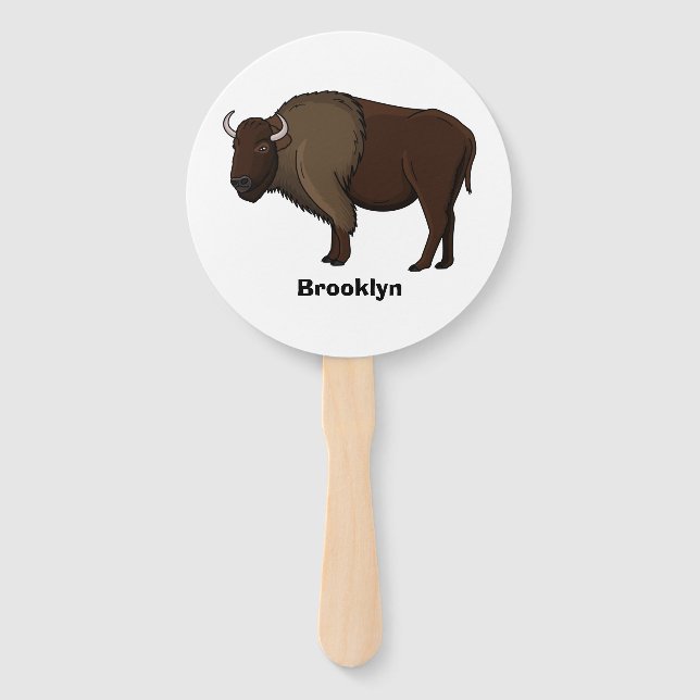 Éventail Bonne illustration de bison américain (Devant)