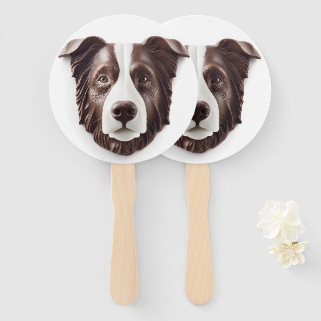 Éventail Bordure Collie Chien 3D inspiré (Devant et derrière)