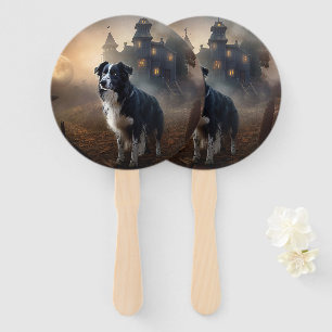 Éventail Bordure Collie Halloween effroi
