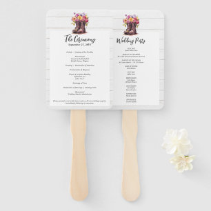 Éventail Bottes Florales Rustiques et Programme de Mariage 