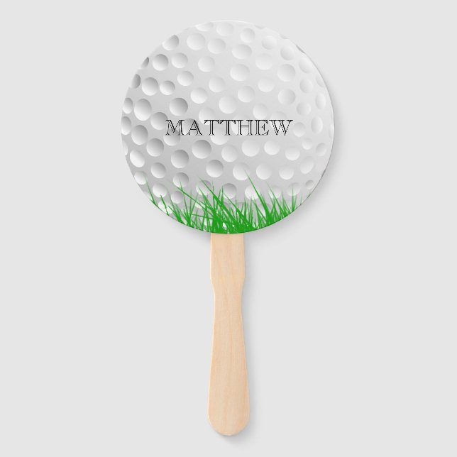 Éventail Boule de golf en Herbe Personnalisé (Dos)