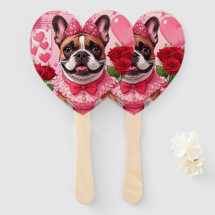 Éventail Bouledogue français amoureux