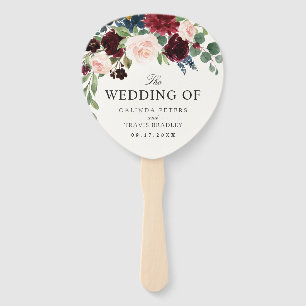 Éventail Bouquet Bourgogne Programme de mariage