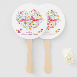 Éventail Bouquet de coeur fleurs ventilateur de douche nupt