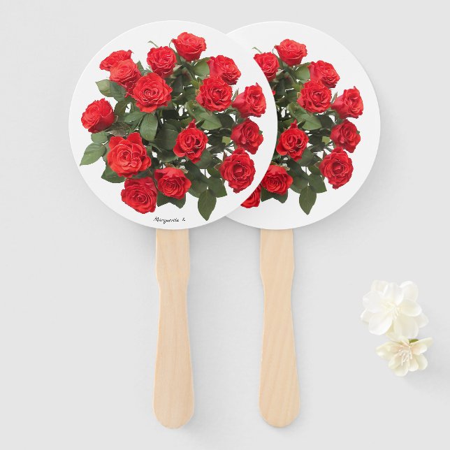 Éventail Bouquet de mariées Red Rose (Devant et derrière)