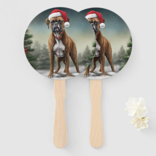 Éventail Boxer dans la neige de Noël