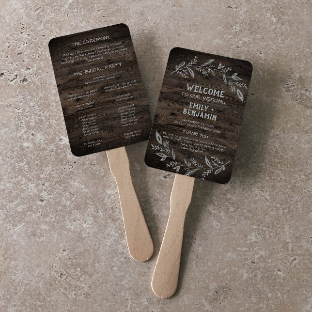 Éventail Branches courbes | Programme de mariage en bois (Créateur téléchargé)