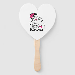 Éventail Breast Cancer Awareness Month Women's Believe Pink