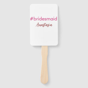 Éventail Bridesmaid hashtag rose clair ajouter nom mariée t