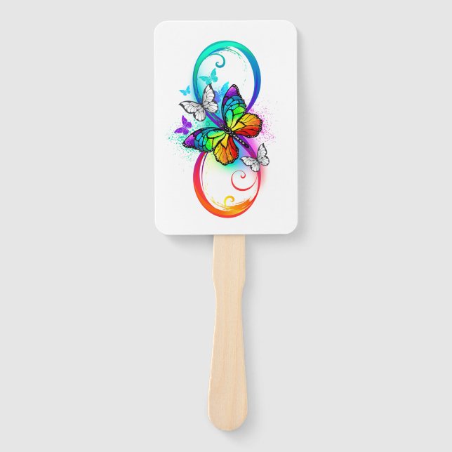 Éventail Bright infinity with rainbow butterfly (Devant)