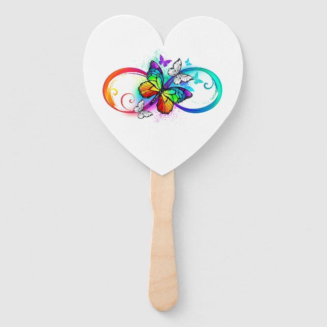 Éventail Bright infinity with rainbow butterfly (Devant)