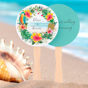 Éventail Brise de l'île Mariage aquarelle de plage tropic