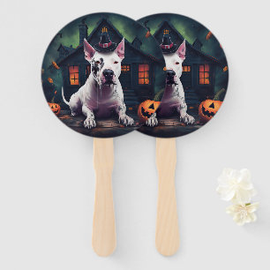 Éventail Bull Terrier Citrouilles Halloween Épouvantable