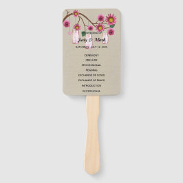 Éventail Burlap Rustique rose Floral Mason jarres Mariage