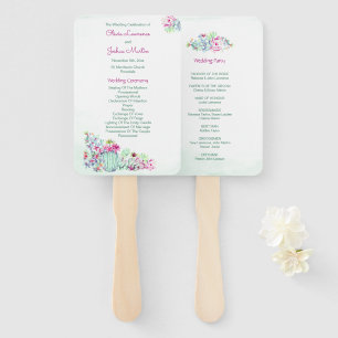 Éventail Cactus et programmes de cérémonie de Mariage réuss