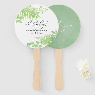Éventail Cadeau de baby shower à feuillage de verdure à l'a