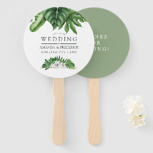 Éventail Cadeau de mariage de feuillage de verdure tropical