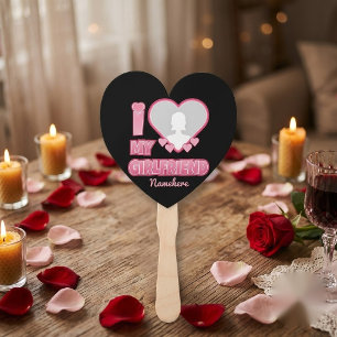 Éventail Cadeau personnalisé Je t'aime ma copine – Ajoutez