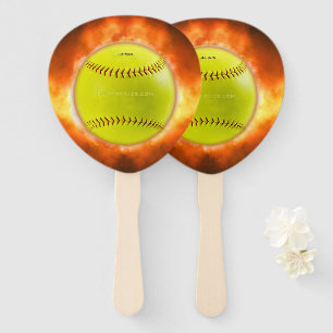 Éventail Cadeaux gays artistiques de Softball en feu de Sli