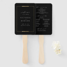 Cadre Elegance Noir Simple Mariage programme