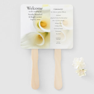 Éventail Calla lys au-dessus de closeuse