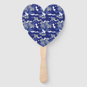 Éventail Camouflage bleu vif Amoureux de Camo étincelant