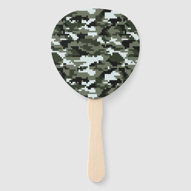 Éventail Camouflage urbain numérique à 8 bits / Camo (Devant)